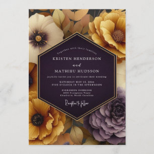 Invitación Boda Otoñal Ámbar Ciruela