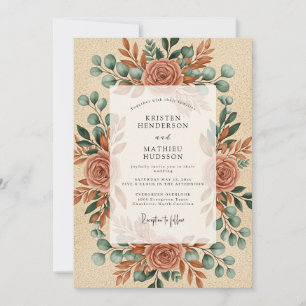 Invitación Boda Otoñal Artística de Terracota
