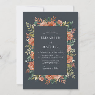 Invitación Boda Otoñal Atmosférica de Carbón