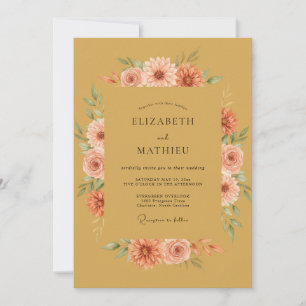 Invitación Boda Otoñal Cálida en Ocre