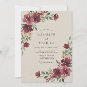 Invitación Boda Otoñal Cautivadora de Borgoña