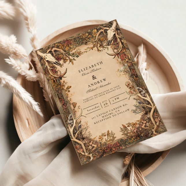 Invitación Boda Otoñal con Cuerno Rústico (Subido por el creador)