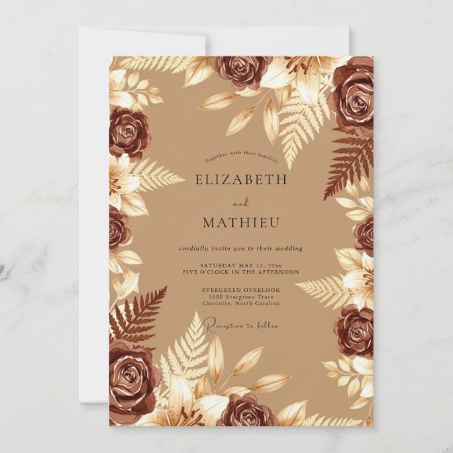 Invitación Boda Otoñal con Espíritu a Caramelo (Anverso)