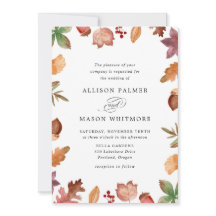 Boda Otoñal con Hojas de Otoño Rústicas