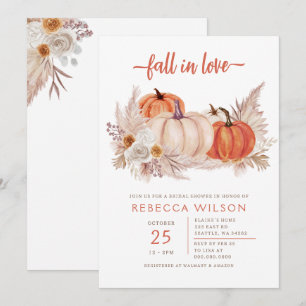 Invitación Boda Otoñal de Calabaza Enamorada Bridal Shower