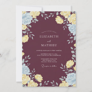 Invitación Boda Otoñal de Impacto Granate