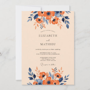 Invitación Boda Otoñal de Naranja Quemada con Estilo