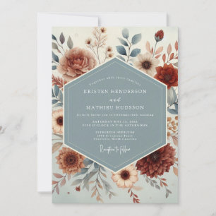 Invitación Boda Otoñal de Pizarra y Óxido