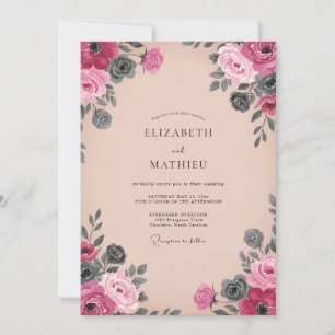 Invitación Boda Otoñal Dramática con Rubor