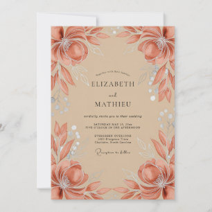 Invitación Boda Otoñal Etérea de Terracota