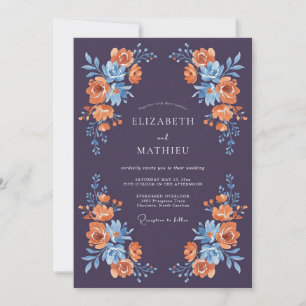 Invitación Boda Otoñal Exquisita de Berenjena