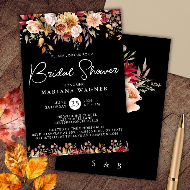 Invitación Boda Otoñal Floral de Otoño (Subido por el creador)