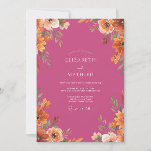 Invitación Boda Otoñal Jubilosa Magenta