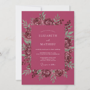 Invitación Boda Otoñal Magenta Malhumorada