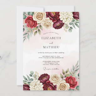 Invitación Boda Otoñal Magnífica de Borgoña