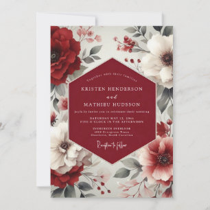 Invitación Boda Otoñal Majestuosa de Borgoña