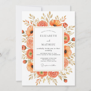Invitación Boda Otoñal Majestuosa de Mandarina