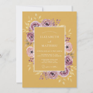 Invitación Boda Otoñal Malhumorada de Amarillo Mostaza