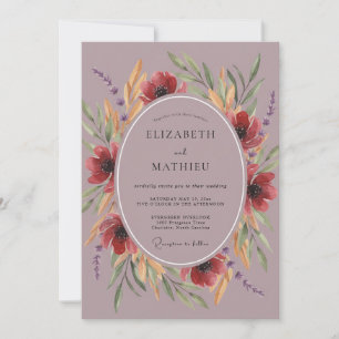Invitación Boda Otoñal Malva Melancólica