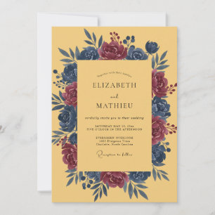 Invitación Boda Otoñal Ochre Negrita