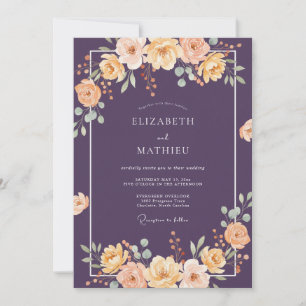 Invitación Boda Otoñal Opulenta de Ciruela