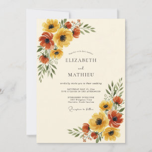 Invitación Boda Otoñal Pintoresca Ámbar