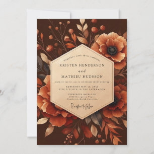 Invitación Boda Otoñal Pintoresca con Óxido
