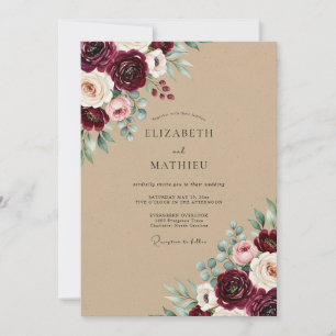 Invitación Boda Otoñal Pintoresca de Borgoña