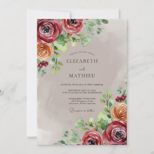 Invitación Boda Otoñal Poética de Borgoña