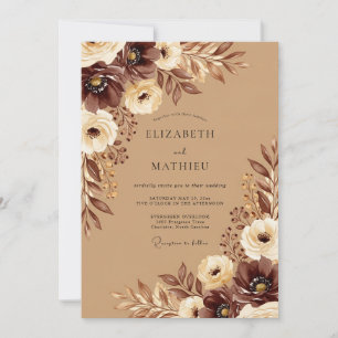 Invitación Boda Otoñal Poética de Mocha