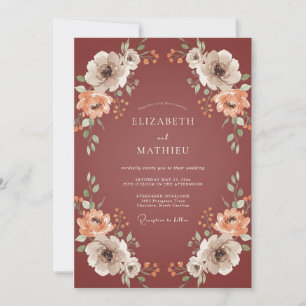 Invitación Boda Otoñal Poética de Terracota