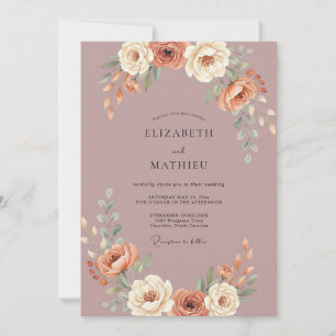 Invitación Boda Otoñal Poética Malva