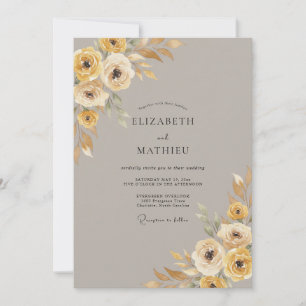 Invitación Boda Otoñal Pulida en Ocre