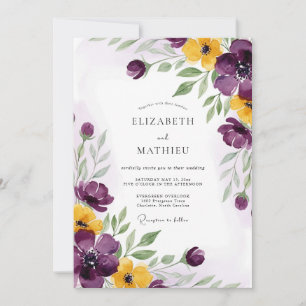 Invitación Boda Otoñal Radiante de Ciruela