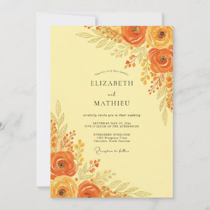 Invitación Boda Otoñal Radiante Naranja