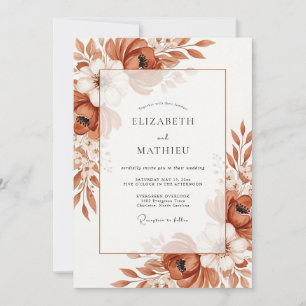 Invitación Boda Otoñal Refined Terracota