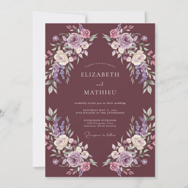 Invitación Boda Otoñal Rica en Vino (Anverso)