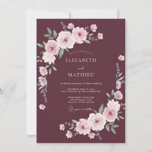 Invitación Boda Otoñal Romántica y Poética de Borgoña