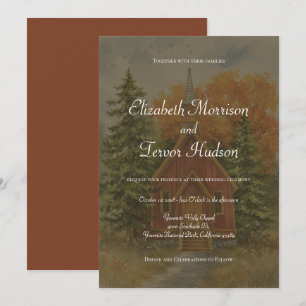 Invitación Boda Otoñal Rústica en el Bosque del Parque Nacion