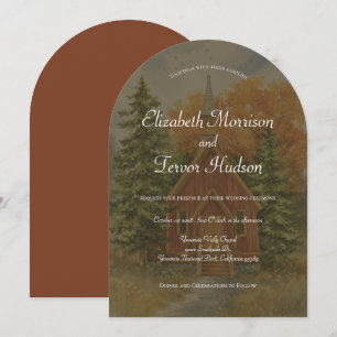 Invitación Boda Otoñal Rústica en el Bosque del Parque Nacion