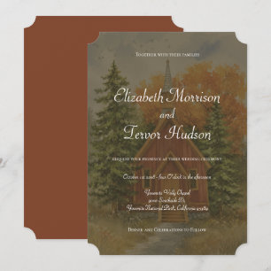 Invitación Boda Otoñal Rústica en el Bosque del Parque Nacion
