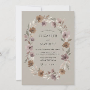 Invitación Boda Otoñal Serena Malva