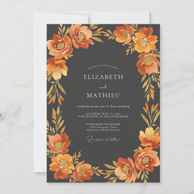 Invitación Boda Otoñal Sienna Malhumorada (Anverso)