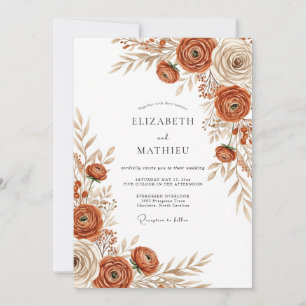 Invitación Boda Otoñal Silenciada de Óxido