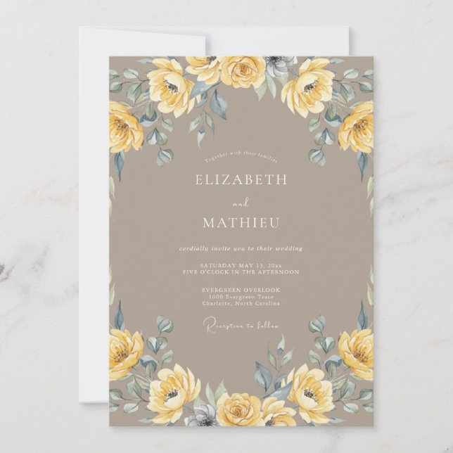 Invitación Boda Otoñal Suave Terroso (Anverso)