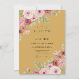 Invitación Boda Otoñal Suntuosa en Ocre