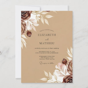 Invitación Boda Otoñal Tan Elegante
