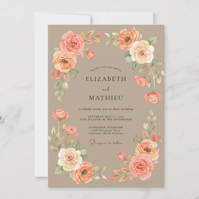 Invitación Boda Otoñal Tan Radiante (Anverso)