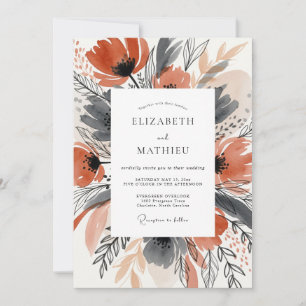 Invitación Boda Otoñal Terracota Malhumorada