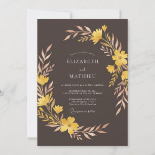Invitación Boda Otoñal Terrosa de Bronce